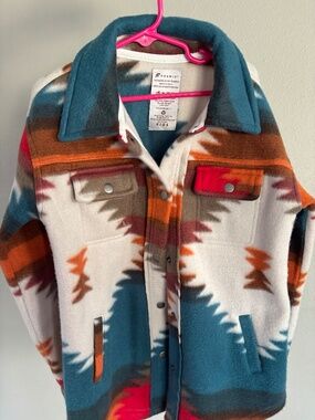 Fornia Kids Fleece Southwestern Aztec Shacket